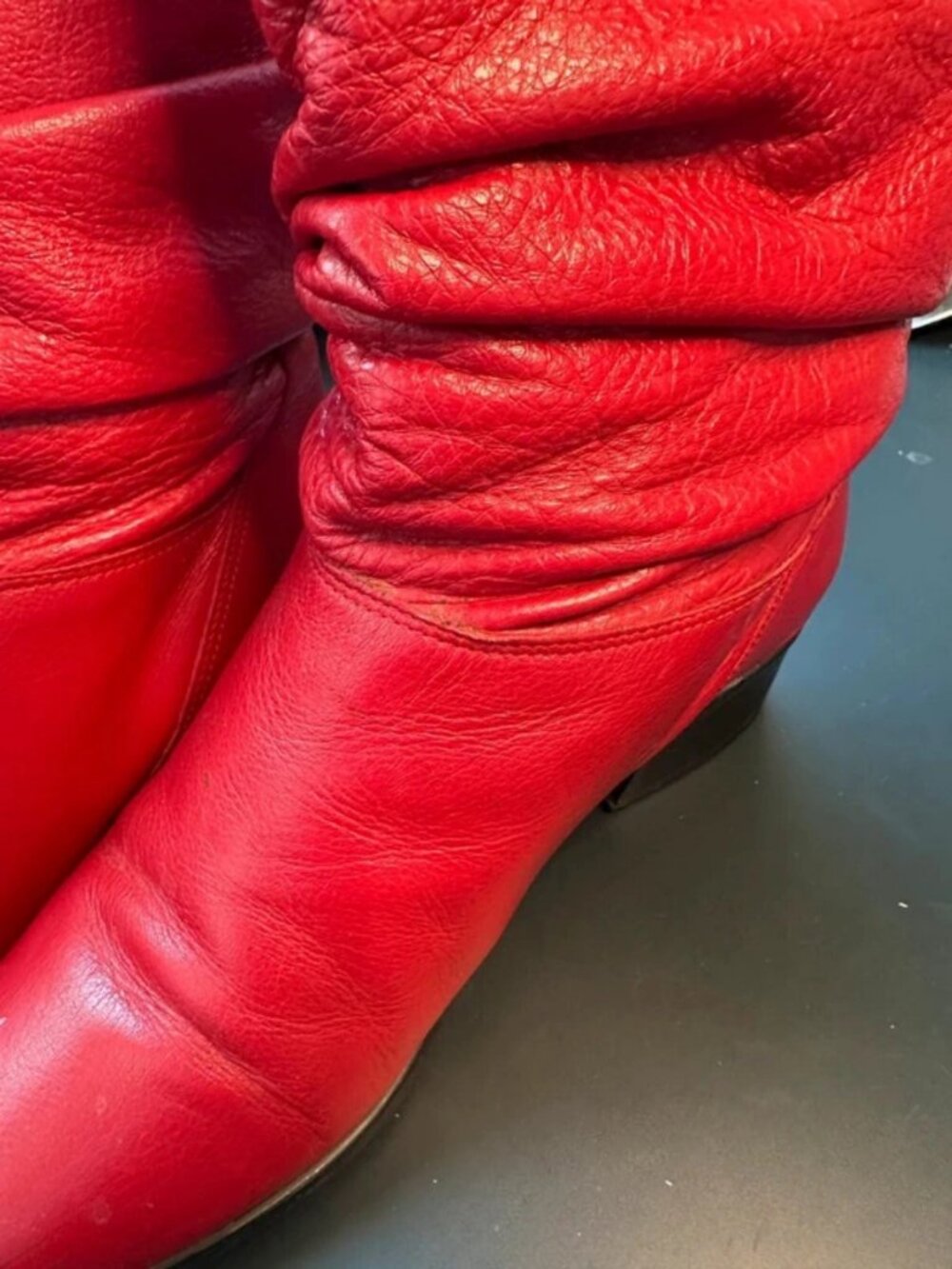 red leather boots size 8 - Picture 2 of 5